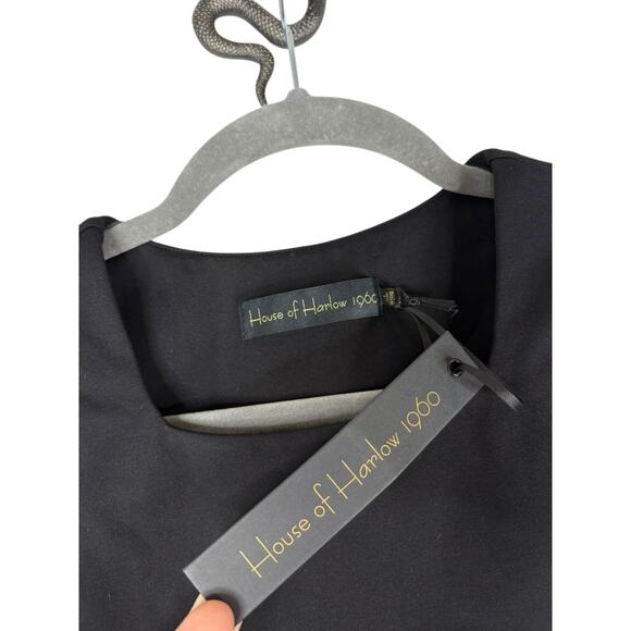 House of Harlow 1960 x REVOLVE Beda Cropped Top Square Neck Minimalist Black SM - Picture 5 of 9